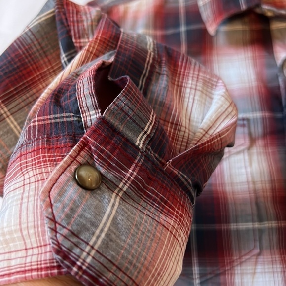 Wrangler Button Up Shirt Long Sleeve Mens Size Small Plaid Pearl Snap Cotton - Picture 5 of 6